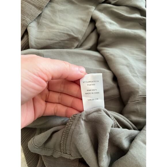 NWT Lulu's Women's Army Green Crochet Boho Mini Dress Size XS - Picture 8 of 8